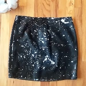 Michael Kors Black & Silver Sequined Miniskirt NWT